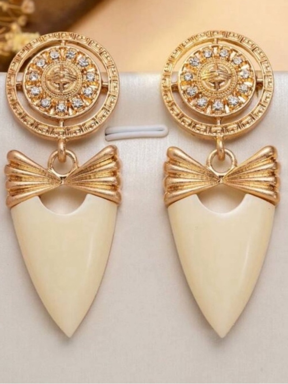 Milky Gold  Drop Earrings